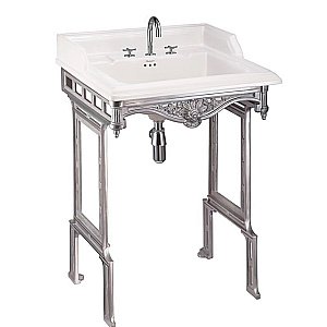 Консоль с раковиной Burlington Classic B15 3TH полированный алюминий для ванной в интернет-магазине сантехники Sanbest