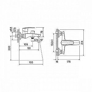 Смеситель для ванны IDDIS Ray RAYSB02i02WA купить в интернет-магазине сантехники Sanbest