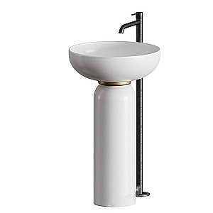 Раковина с пьедесталом Artceram Jolie 50 JOC001 01 00-JOL001 01 00 белая купить в интернет-магазине Sanbest