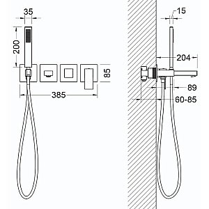Смеситель для ванны Timo Selene 2014/03YSM черный купить в интернет-магазине сантехники Sanbest