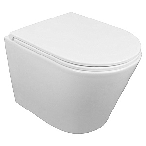 Унитаз подвесной Azario Teramo AZ-0053-UQ3 белый, безободковый, с крышкой микролифт, слив торнадо купить в интернет-магазине Sanbest