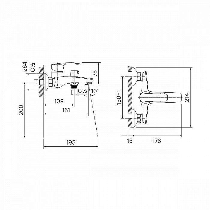 Смеситель для ванны IDDIS Ray RAYSB02i02WA купить в интернет-магазине сантехники Sanbest