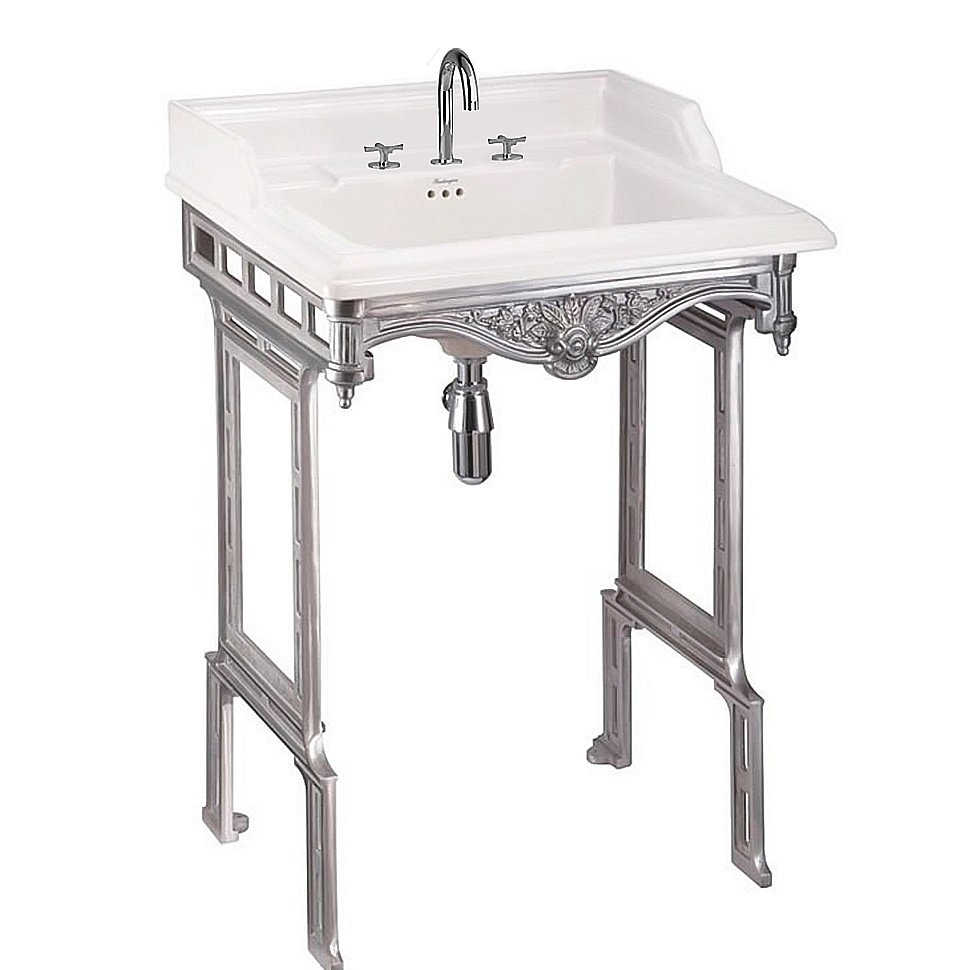 Консоль с раковиной Burlington Classic B15 3TH полированный алюминий для ванной в интернет-магазине сантехники Sanbest