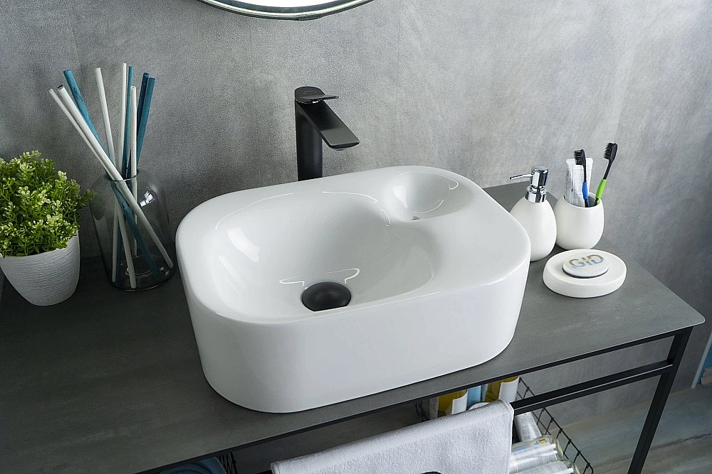 Раковина накладная Gid Creativo 47 N9266 51173 белая купить в интернет-магазине Sanbest