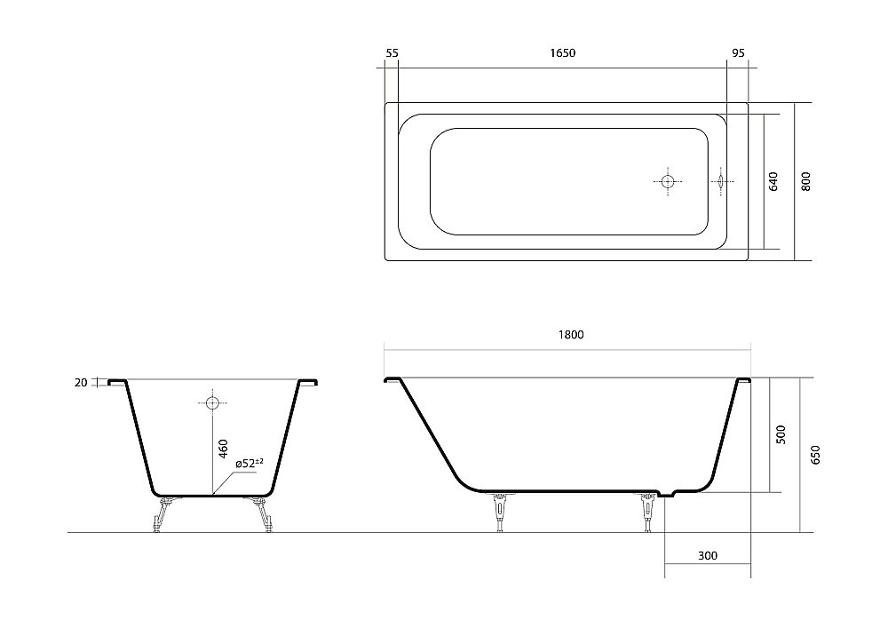 Ванна Aquatek Дельта 180x80 AQ8980F-00 белая купить в интернет-магазине Sanbest