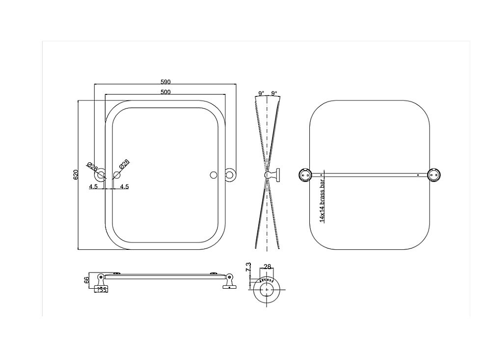 Зеркало Burlington A40 CHR хром в ванную от интернет-магазине сантехники Sanbest