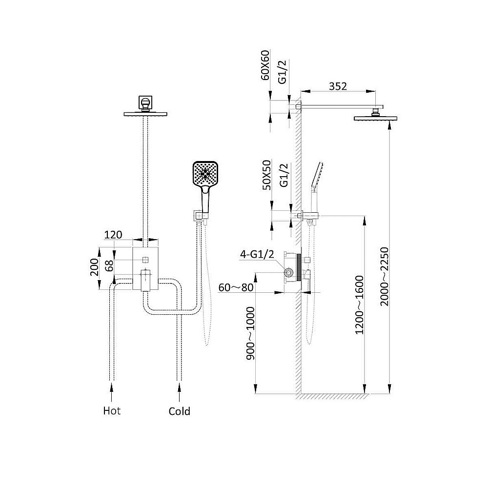 Душевая система Vincea Next VSFW-1N1CH хром купить в интернет-магазине сантехники Sanbest