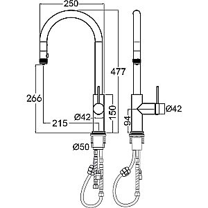 Смеситель для кухни Paulmark Galant Ga213077-LG светлое золото купить в интернет-магазине сантехники Sanbest