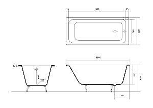 Ванна Aquatek Дельта 180x80 AQ8980F-00 белая купить в интернет-магазине Sanbest