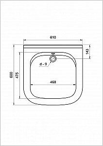 Раковина на стиральную машину Кувшинка Лайт 61 белая купить в интернет-магазине Sanbest