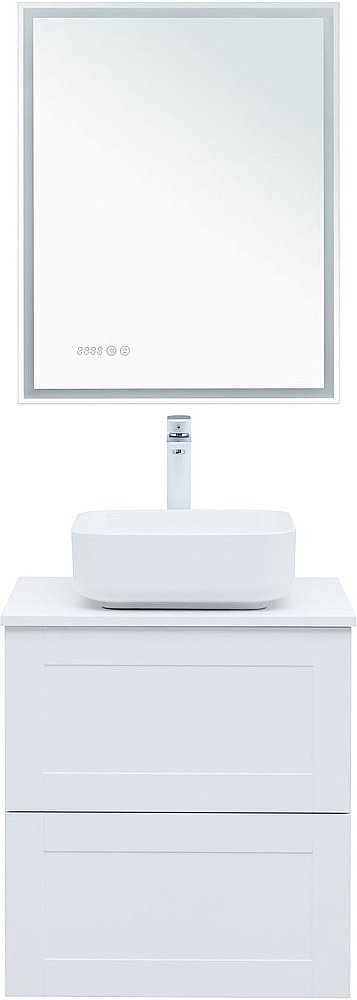 Тумба с раковиной Aquanet Терра 60 белая матовая для ванной в интернет-магазине Sanbest