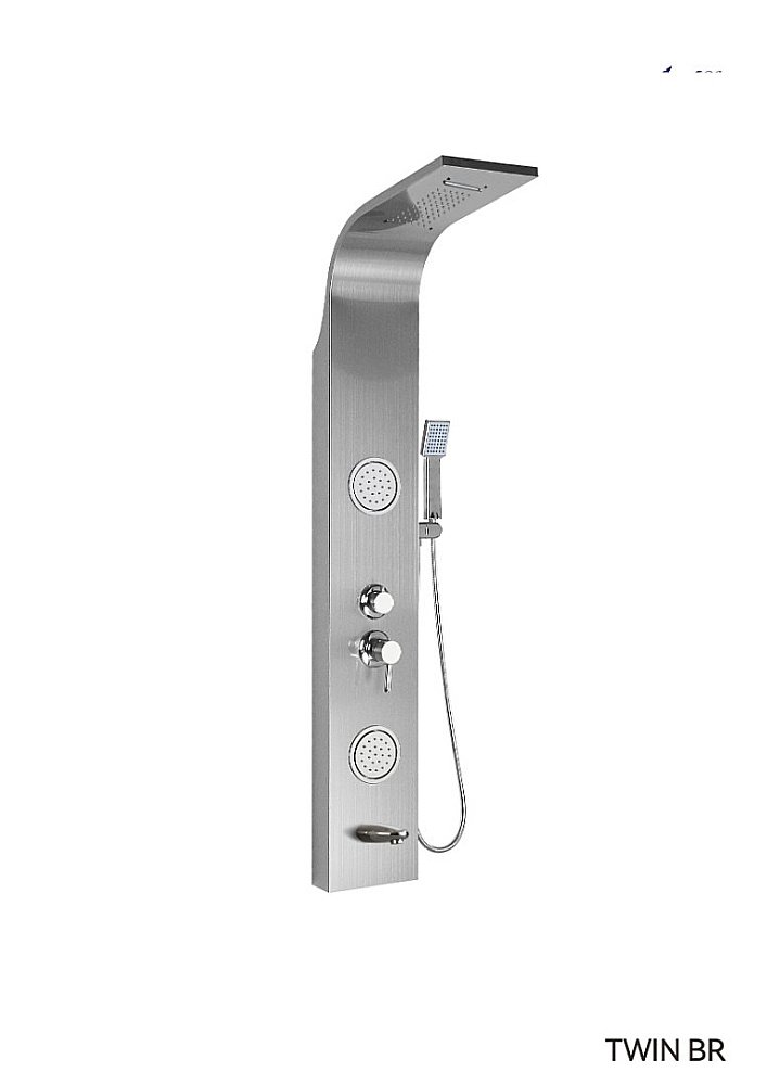 Душевая панель CeruttiSpa TWIN BR CT9988 Матовая Нержавеющая Сталь купить в интернет-магазине сантехники Sanbest