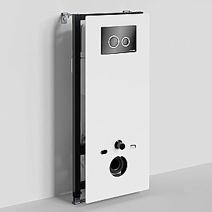 Инсталляция для унитаза WasserKraft Abens 20TLT.010.ME.WH.PB01 белая панель/кнопка черная глянцевая купить в интернет-магазине сантехники Sanbest