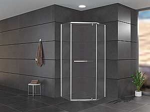 Душевой уголок CeruttiSpa Chika 100x100 CHIKA ZP101T стекло прозрачное/профиль хром купить в интернет-магазине Sanbest