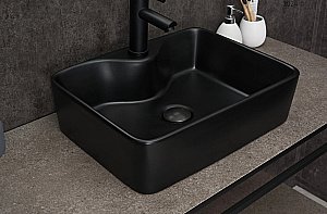 Раковина накладная Gid Geometrico 48 Bm9091 53373 черная матовая купить в интернет-магазине Sanbest