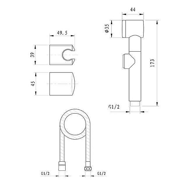 Гигиенический душ Caprigo Atlantic 99–553 купить в интернет-магазине сантехники Sanbest