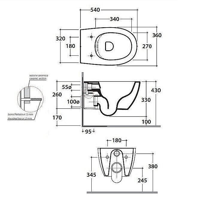 Унитаз подвесной GLOBO 4ALL MDS03.BI белый матовый, безободковый купить в интернет-магазине Sanbest