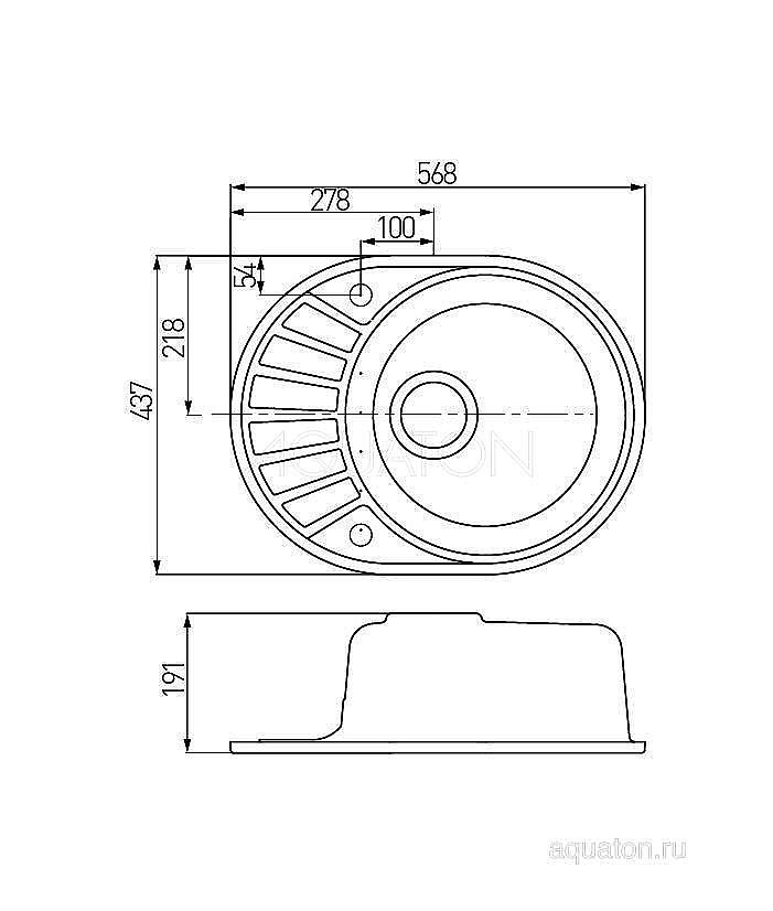 Мойка для кухни Акватон Чезана 1A711232CS290 бежевый купить в интернет-магазине сантехники Sanbest