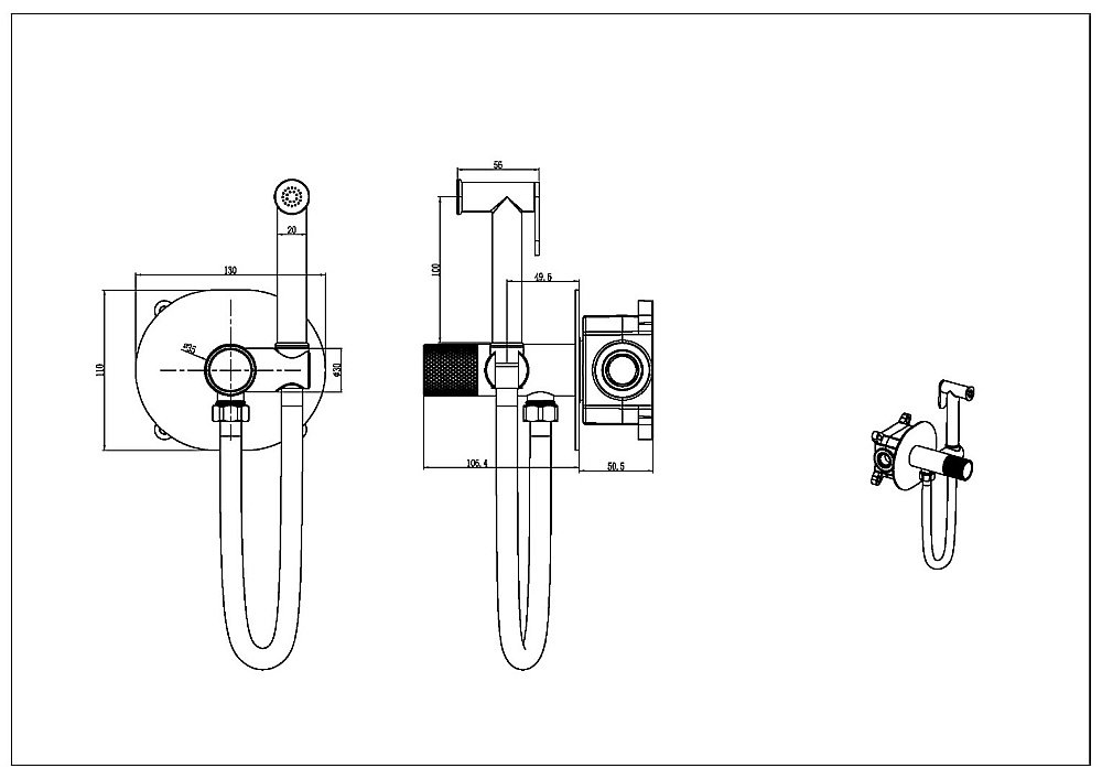 Гигенический душ Boheme Tech 157-CR хром купить в интернет-магазине сантехники Sanbest