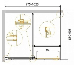 Душевой уголок Cezares STREAM-AH-1 100x90 купить в интернет-магазине Sanbest