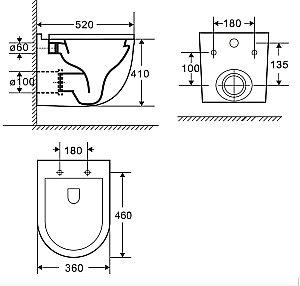 Унитаз с инсталляцией WeltWasser AMBERG 350 ST + HEIMBACH 043 MT-BL + AMBERG RD-WT черный матовый/кнопка белая-хром купить в интернет-магазине Sanbest