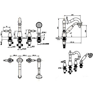 Смеситель для ванны Boheme Royal Cristal 391-Royal/CRST black бронза/Preciosa купить в интернет-магазине сантехники Sanbest