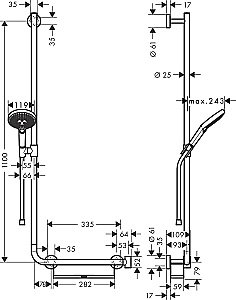 Душевая гарнитура Hansgrohe Raindance Select S 120 3jet 26324400 купить в интернет-магазине сантехники Sanbest