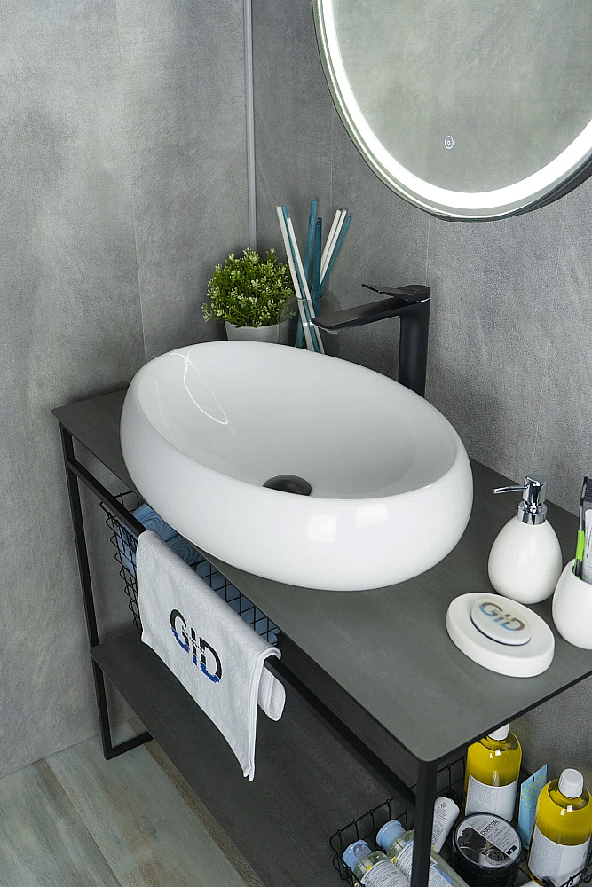 Раковина накладная Gid Lago 60 N9030a 51114 белая купить в интернет-магазине Sanbest