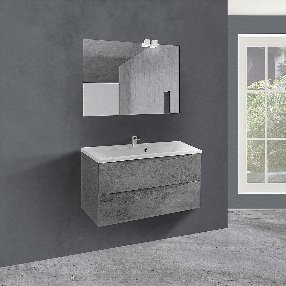 Тумба с раковиной Vincea Mia 900 Beton для ванной в интернет-магазине Sanbest