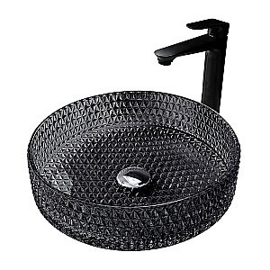 Раковина накладная ABBER Glas AK2301B черная купить в интернет-магазине Sanbest