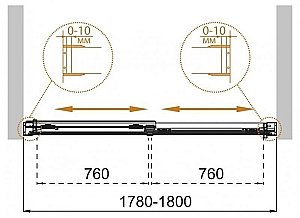 Шторка для ванны Cezares TANDEM-SOFT-VF-2 180 купить в интернет-магазине Sanbest