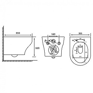 Унитаз подвесной ABBER Bequem AC1128 белый, с крышкой микролифт, безободковый, слив-торнадо купить в интернет-магазине Sanbest