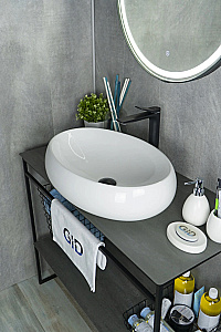 Раковина накладная Gid Lago 60 N9030a 51114 белая купить в интернет-магазине Sanbest