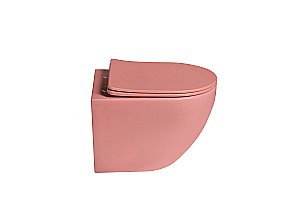 Унитаз подвесной Grossman Color GR-4455PIMS безободковый, с крышкой микролифт, розовый матовый купить в интернет-магазине Sanbest