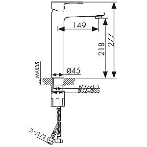 Смеситель для раковины Kaiser Elite 01111-2 купить в интернет-магазине сантехники Sanbest