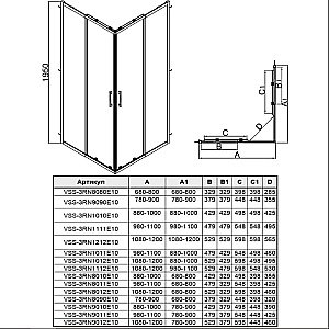 Душевой уголок Vincea Rapid-N 1000/1100x1000/1100 VSS-3RN1111E10CL стекло прозрачное/профиль хром купить в интернет-магазине Sanbest