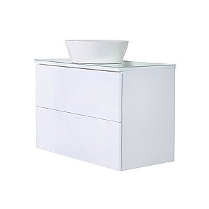 Тумба с раковиной Orange Otto Ot-75TuGLASS+B08-360W 75 белая для ванной в интернет-магазине Sanbest