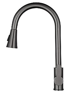 Смеситель для кухни с выдвижным изливом WONZON & WOGHAND WW-121E201L-BGG темный графит купить в интернет-магазине сантехники Sanbest