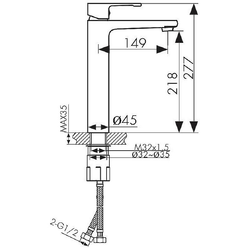Смеситель для раковины Kaiser Elite 01111-2 купить в интернет-магазине сантехники Sanbest