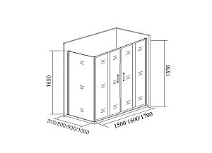 Душевой уголок Good Door Latte WTW-TD+SP+SP 150х90 стекло матовое/профиль анодированный алюминий купить в интернет-магазине Sanbest