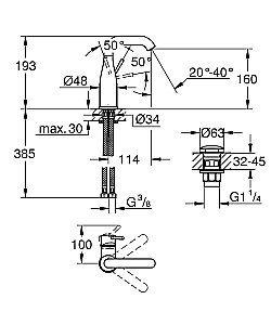 Смеситель для раковины Grohe Essence New 23798001 купить в интернет-магазине сантехники Sanbest
