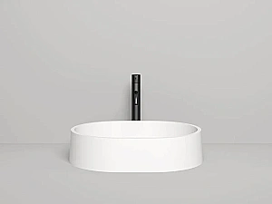 Раковина накладная Salini Gloria 10 1102211M 56 из искусственного камня S-Stone, белая матовая купить в интернет-магазине Sanbest