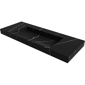 Раковина-моноблок FLAT NERO MARQUINA 859-120-NM 120 черный мрамор купить в интернет-магазине Sanbest