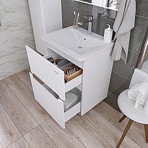 Тумба с раковиной напольная Grossman АДЕЛЬ-НОРМА 70 белая для ванной в интернет-магазине Sanbest