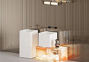 Раковина накладная Salini Armonia SQUARE 03 130523M 45 из искусственного камня S-Stone, белая матовая купить в интернет-магазине Sanbest