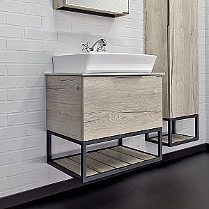 Тумба с раковиной Comforty Порто 00-00011395 60 дуб дымчатый для ванной в интернет-магазине Sanbest