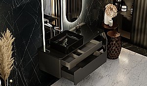 Тумба с раковиной Jorno Shine 120 антрацит для ванной в интернет-магазине Sanbest