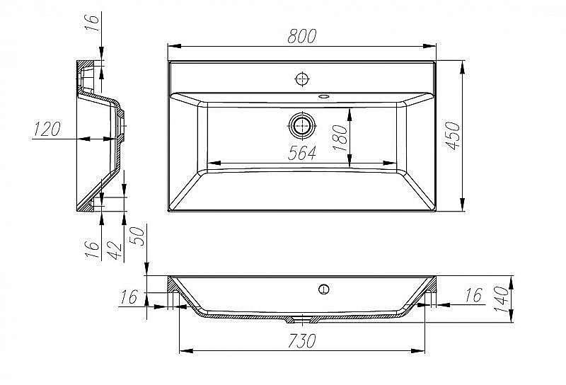 Тумба с раковиной Belbagno MARINO 80 PIA для ванной в интернет-магазине Sanbest