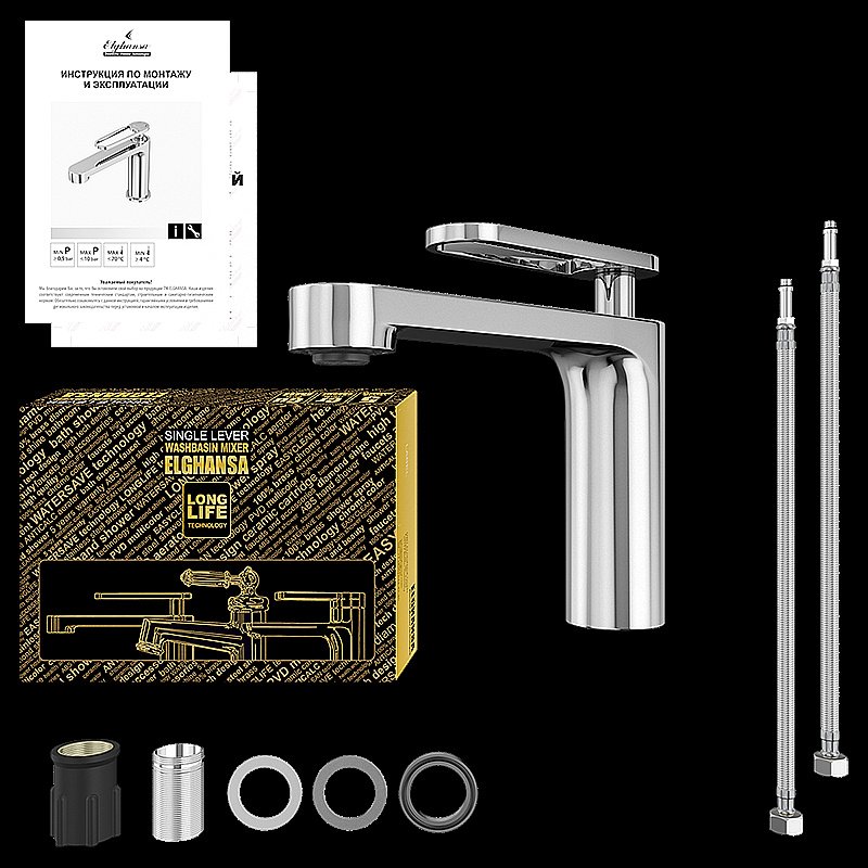 Смеситель для раковины Elghansa Darrel 1605050 хром купить в интернет-магазине сантехники Sanbest