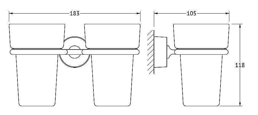 Держатель с 2-мя стаканами FBS Nostalgy NOS 007 купить в интернет-магазине сантехники Sanbest